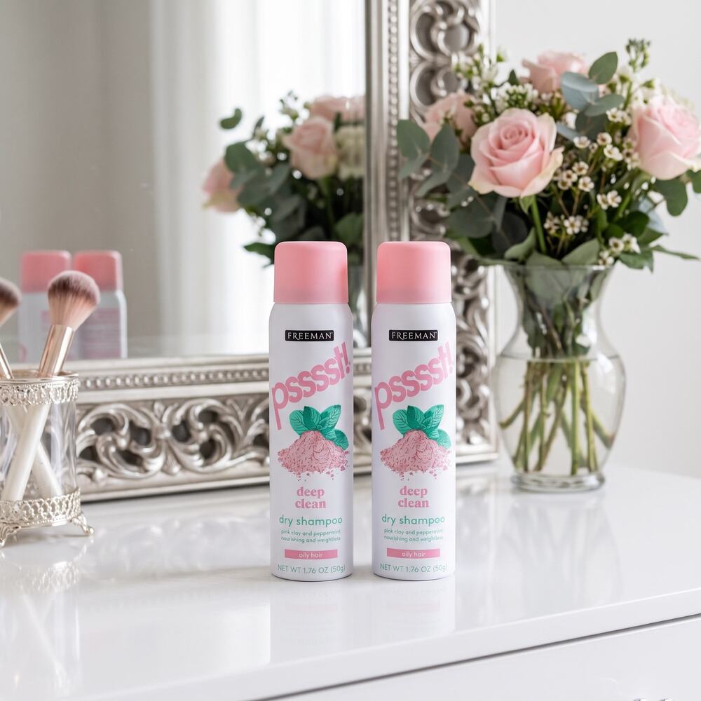 Freeman PSSSST! Deep Clean Dry Shampoo Pink Clay Peppermint Duo